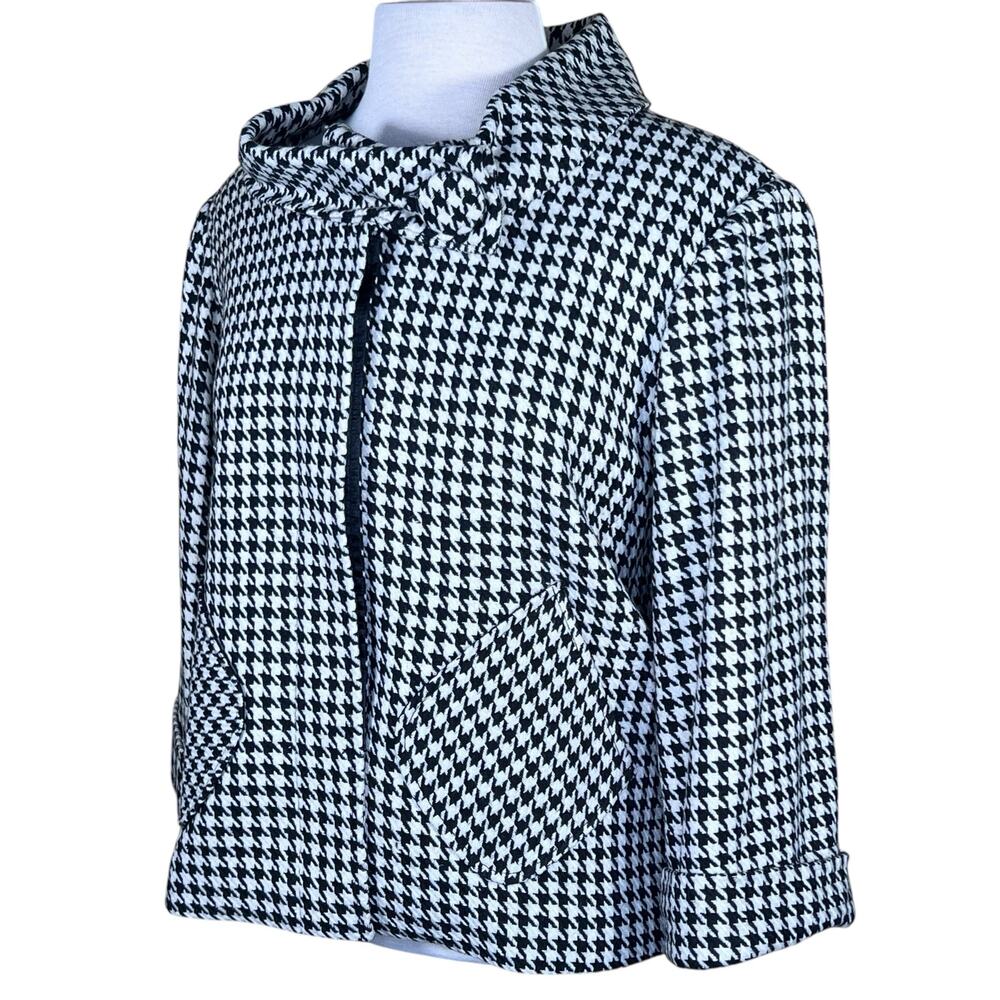 Lis Women’s Houndstooth Cashmere, Wool & Silk Blend Swing Coat Size Large NWT - Picture 15 of 15